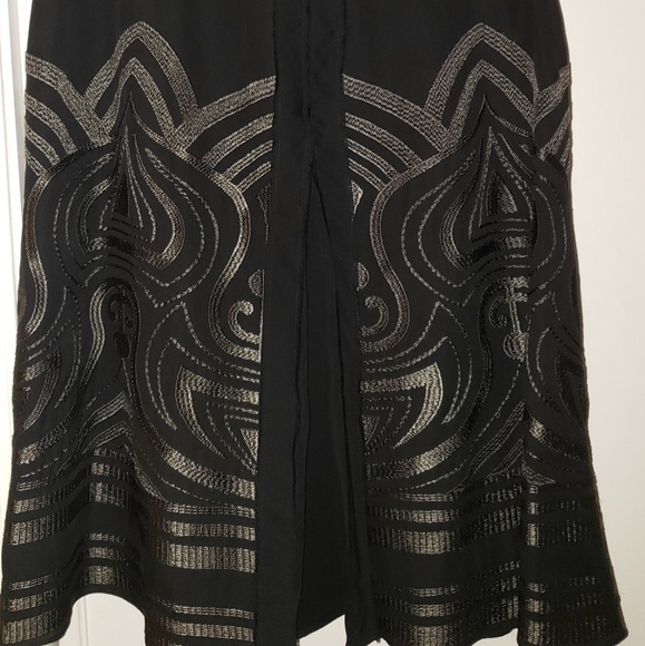 Magaschoni Collection Blk w/ Gold Stitching Skirt - Picture 3 of 7
